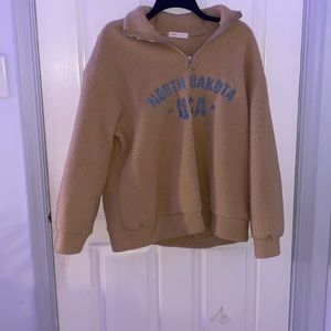 North Dakota Fuzzy Teddy Bear Quarter-Zip🫶